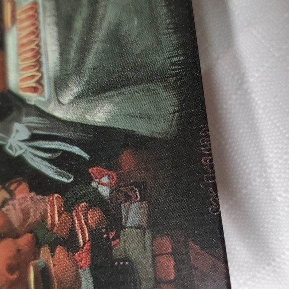 Picnic Family Bears Metal Tin Sign Baseball Outside Play Old Time Bike Park VTG - Picture 7 of 16